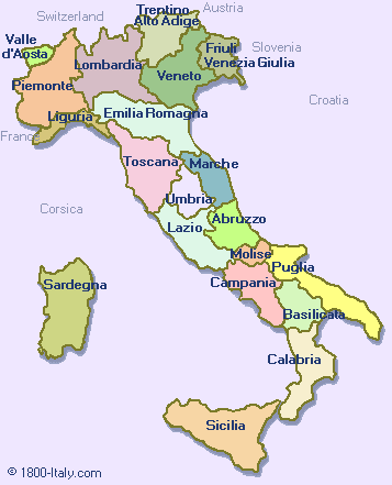 italy regional map