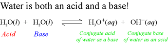 Chemical equation for the autodissociation of water