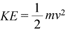 Equation defining kinetic energy